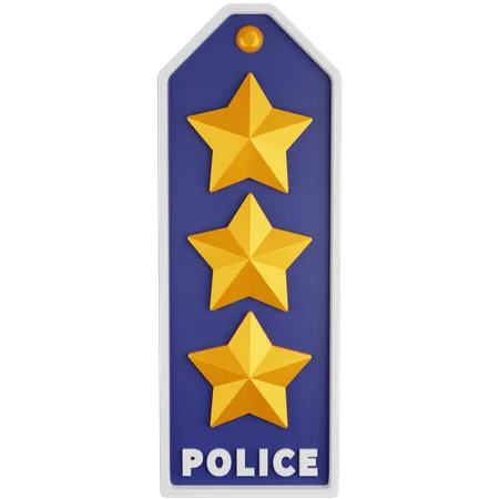 Ilustracao Do Icone 3 D Classificacao Policial De Tres Estrelas 3D Icon