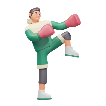 Postura de boxe  3D Illustration