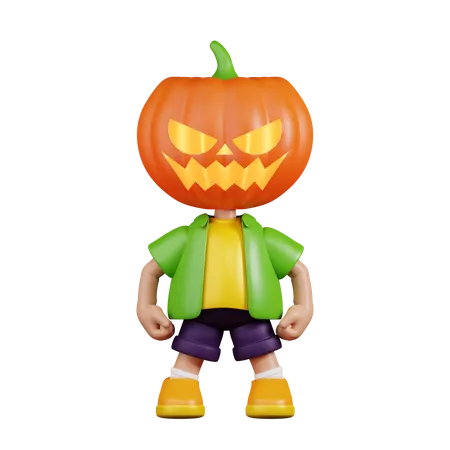 Postura del héroe calabaza  3D Illustration