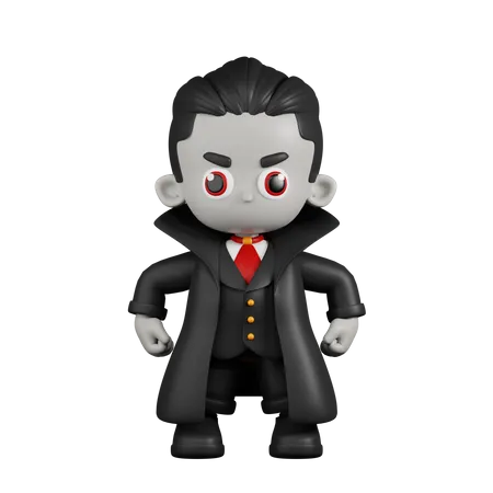 Postura do herói vampiro Drácula  3D Illustration