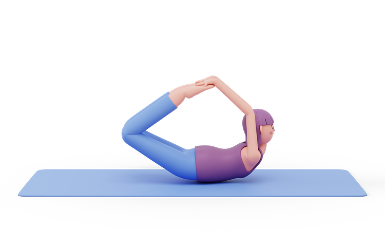 Postura de yoga con arco  3D Illustration