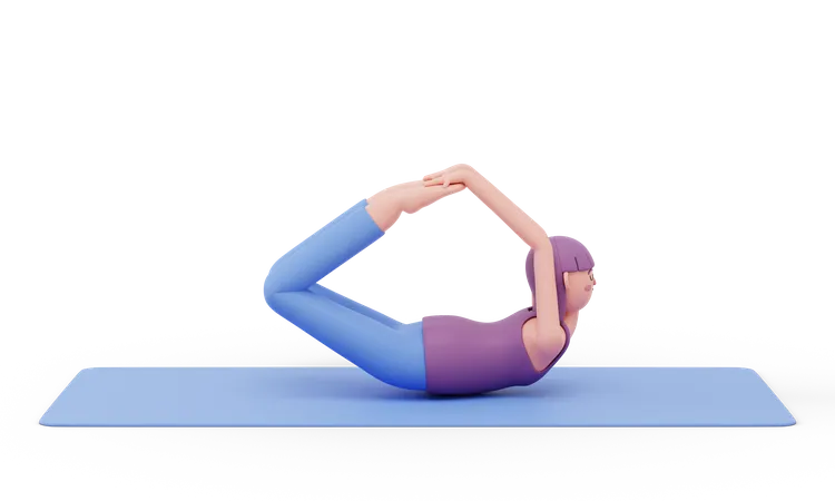Postura de yoga con arco  3D Illustration