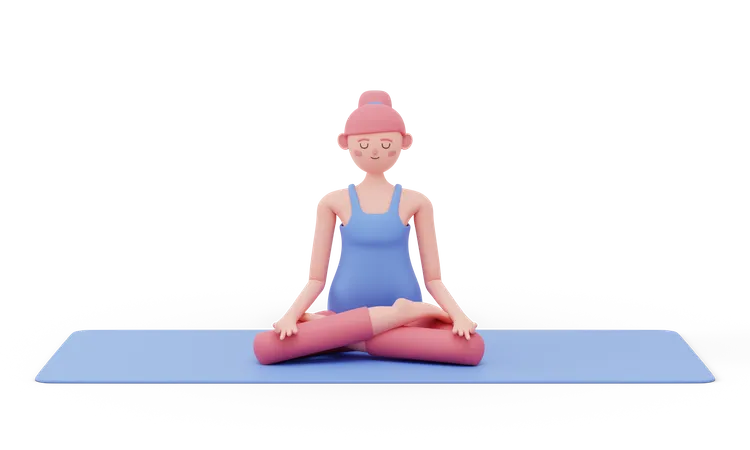 Postura de yoga de loto  3D Illustration