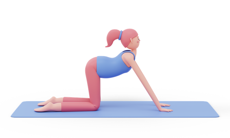 Postura de yoga de vaca  3D Illustration