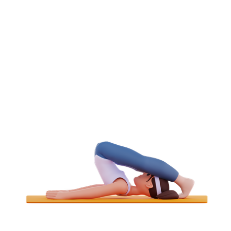 Postura de yoga del arado  3D Illustration