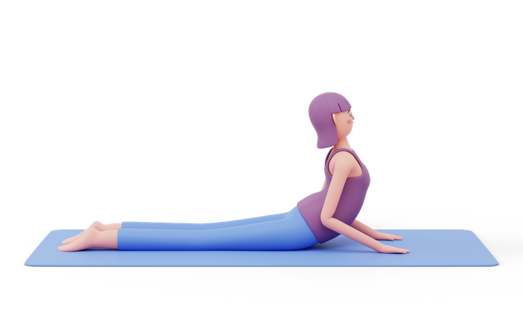 Postura de yoga del perro hacia arriba  3D Illustration