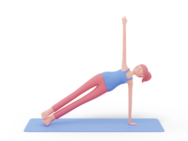 Postura de yoga de tabla lateral  3D Illustration