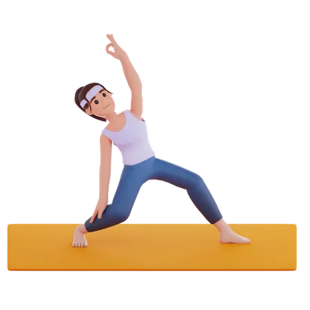 Postura de yoga triangular  3D Illustration