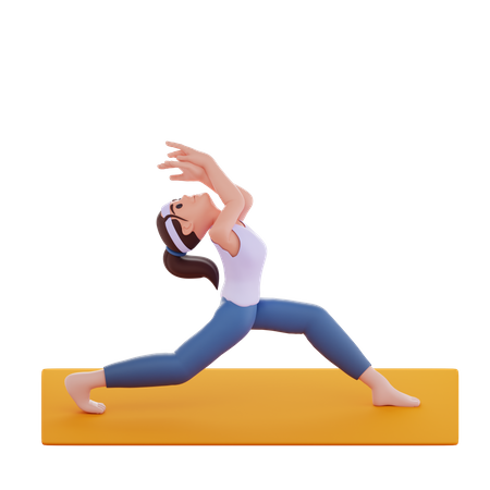 Postura de yoga triangular  3D Illustration