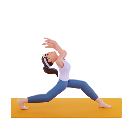 Postura de yoga triangular  3D Illustration