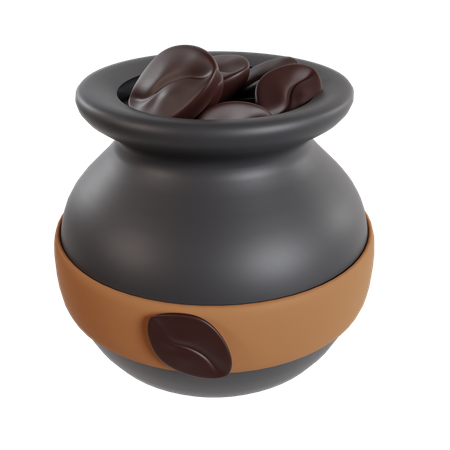 Pot de grains de café  3D Icon