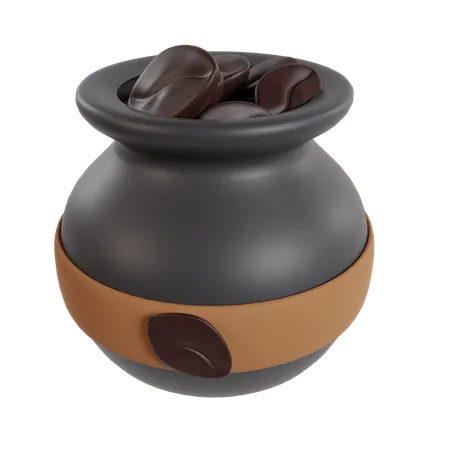Pot de grains de café  3D Icon
