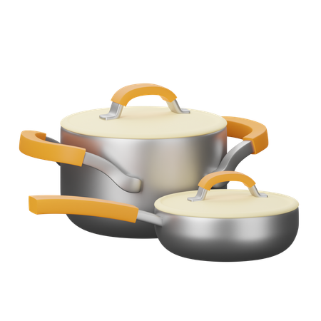 Pot And Pan  3D Icon