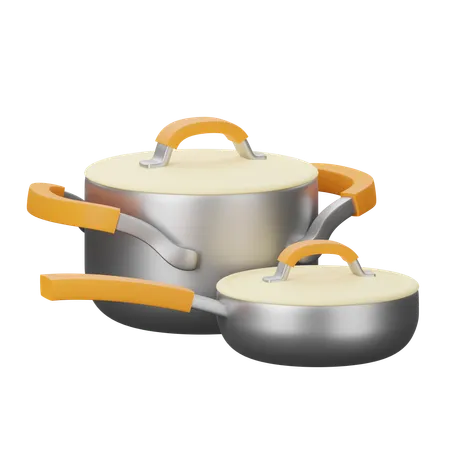 Pot And Pan  3D Icon