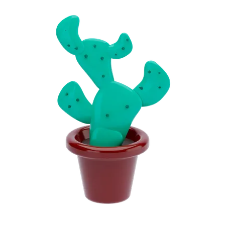 Pot de cactus  3D Illustration