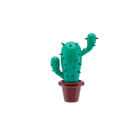 Pot de cactus  3D Illustration