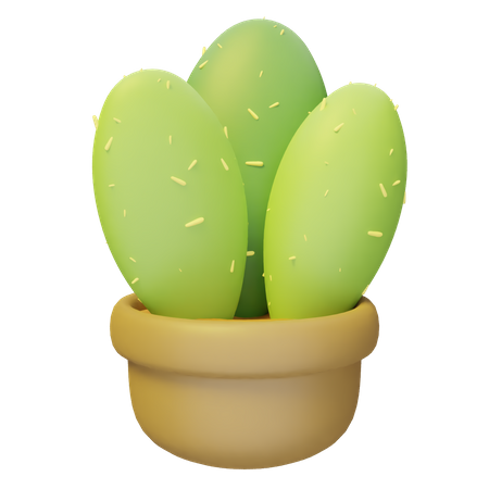 Pot de cactus  3D Illustration