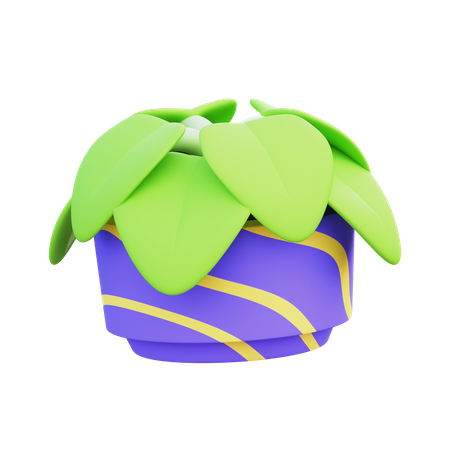 Pot de feuilles  3D Icon