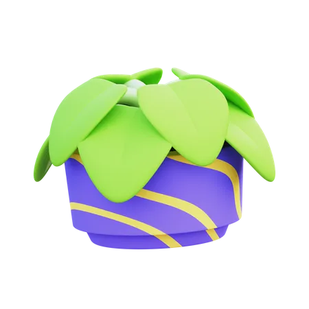 Pot de feuilles  3D Icon