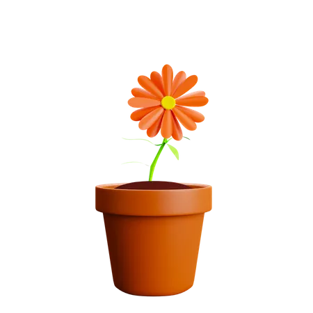 Pot de fleur  3D Illustration