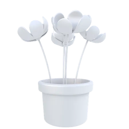 Pot de fleur  3D Illustration