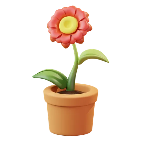 Pot de fleur  3D Illustration