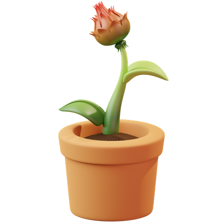 Pot de fleur  3D Illustration