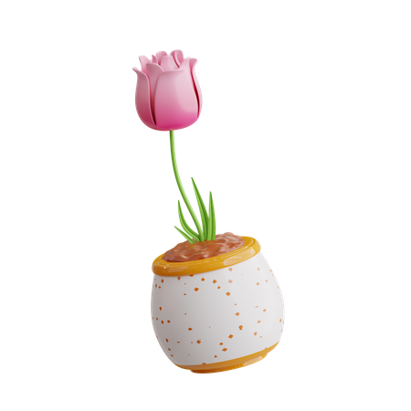 Pot de fleur de tulipe  3D Icon