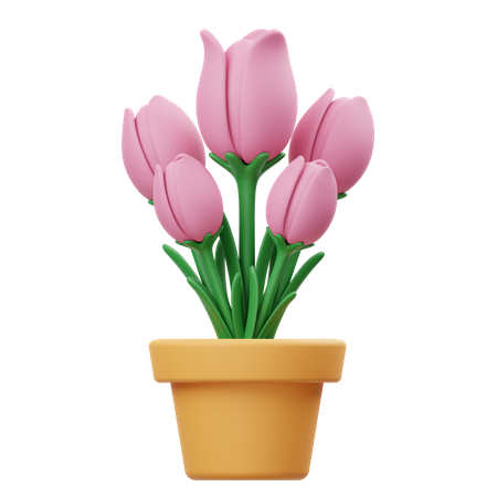Pot de fleur de tulipe  3D Icon
