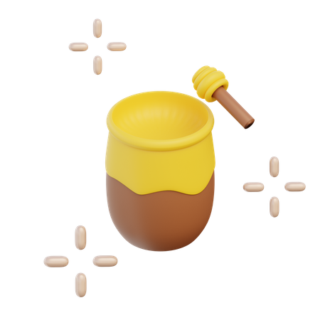 Pot de miel  3D Illustration