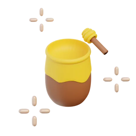 Pot de miel  3D Illustration