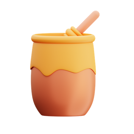 Pot de miel  3D Illustration