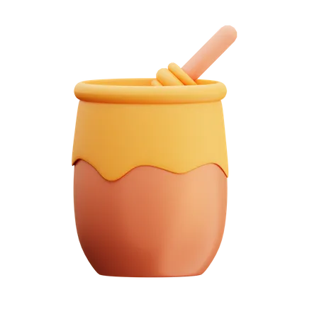 Pot de miel  3D Illustration