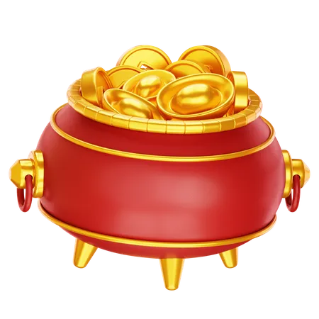 Pot de pièce d'or  3D Icon