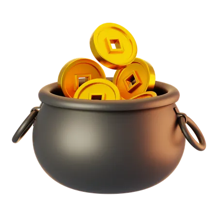 Pot de pièces d'or  3D Icon