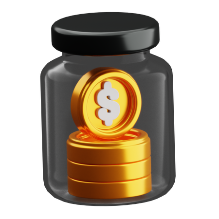 Pot de pièces de monnaie  3D Icon