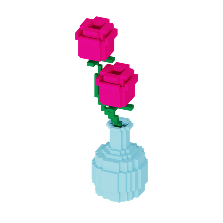 Pot de roses  3D Icon