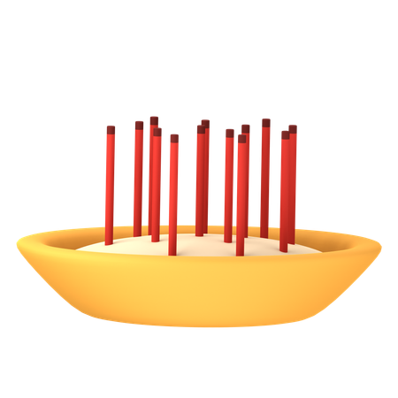 Pot d'encens en or  3D Icon