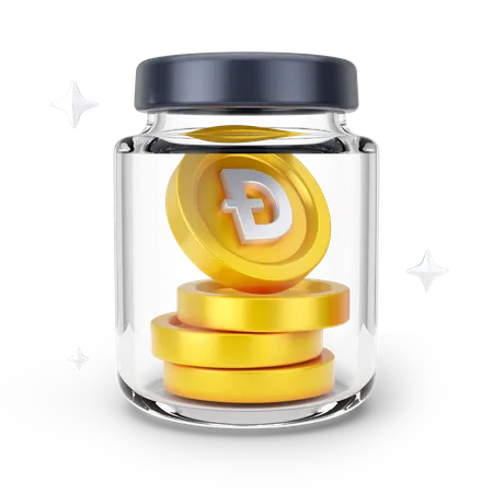 Bocal à dogecoin  3D Icon