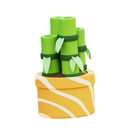 Pot en bambou  3D Icon