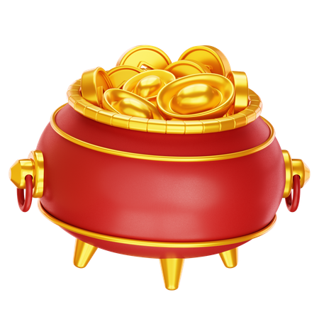 Pot of Gold Coin  3D Icon