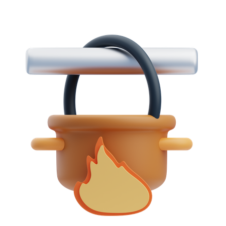 Pot On Fire  3D Icon