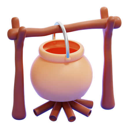 Pot On Fire  3D Icon