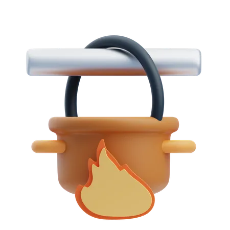 Pot On Fire  3D Icon