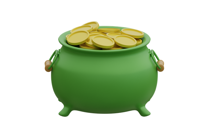 Pot With Coin 3D Icon