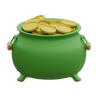 3d gold coins pot emoji