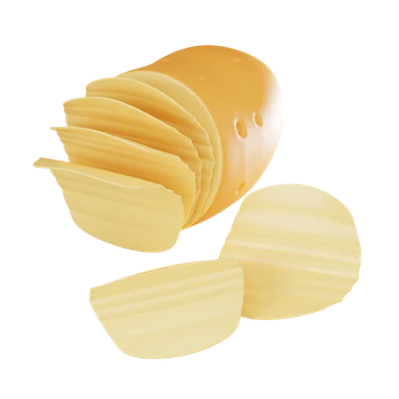Crispy Potato Chips Essence Of Delicious Salty Snacks Ideal For Food Related Projects And Designs Fast Food And Junk Food 3 D Render Illustration 3D Icon