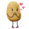 3d potato in love emoji
