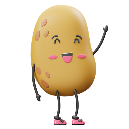 Potato Raise Hand  3D Icon