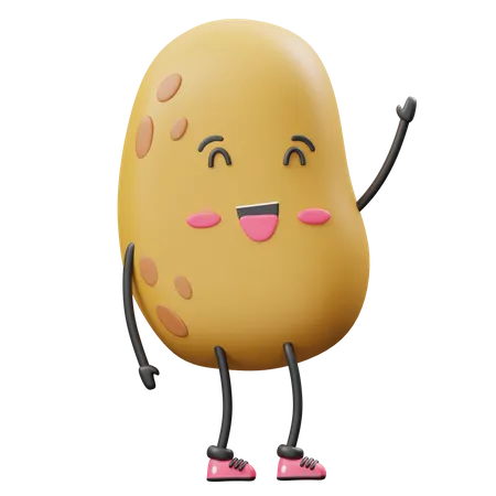 Potato Raise Hand  3D Icon